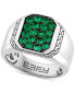 ფოტო #1 პროდუქტის EFFY® Men's Emerald (3/4 ct. t.w.) Cluster Ring in Sterling Silver