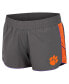 Фото #3 товара Women's Gray Clemson Tigers Pull The Switch Running Shorts