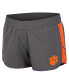 Women's Gray Clemson Tigers Pull The Switch Running Shorts