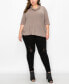 Фото #2 товара Plus Size Baby Thermal Cowl Neck Side Ruched Top