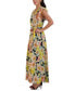 Flutter-Sleeve Printed Chiffon Maxi Dress