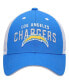 Big Boys Powder Blue, White Los Angeles Chargers Core Lockup Trucker Snapback Hat