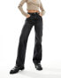 Stradivarius Petite straight leg jean in black wash