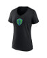 Women's Black Seattle Sounders FC Primary Logo V-Neck T-shirt