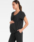 ფოტო #9 პროდუქტის Women's Ultra-Soft Black Maternity and Nursing Loungewear Set