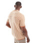 Jack & Jones Premium knitted stripe polo in burnt orange солнечный ожог, XL - Chest 112cm - фото #4