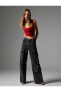 Фото #21 товара Джинсовые брюки Koton Kargo Straight Jean с Ярким Эффектом - Eve Jean
