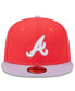ფოტო #3 პროდუქტის Men's Red and Lavender Atlanta Braves Spring Color Two-Tone 59FIFTY Fitted Hat