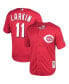 Men's Barry Larkin Red Cincinnati Throwback Reds Cooperstown Mesh Batting Practice Jersey