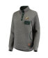 Women's Heathered Gray, Green Oregon Ducks Magnum Quilted Quarter-Snap Jacket