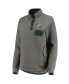 Фото #3 товара Women's Heathered Gray, Green Oregon Ducks Magnum Quilted Quarter-Snap Jacket