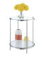 Фото #2 товара Royal Crest 2 Tier Round Glass End Table with Shelf