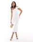 Фото #4 товара Vesper Petite one shoulder detail midaxi dress in white