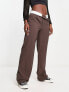 Фото #1 товара Stradivarius STR reversed waistband utility trouser in brown