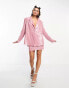 Фото #1 товара Kyo The Brand sequin oversized tailored blazer co-ord in pink