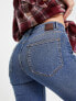 Фото #3 товара Pieces Peggy high waisted flared jeans in mid blue denim