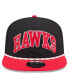 Фото #4 товара Men's Black/Red Atlanta Hawks Throwback Team Arch Golfer Snapback Hat