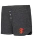 Фото #3 товара Women's Black San Francisco Giants Meter Knit Long Sleeve T-shirt and Shorts Set