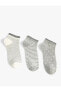 Puantiyeli 3'lü Patik Çorap Seti Çok Renkli
