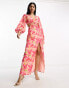 Фото #8 товара Pretty Lavish cut-out maxi dress in pink lily print