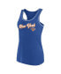 Фото #3 товара Women's Blue New York Knicks Wordmark Logo Racerback Tank Top