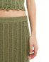 ASOS DESIGN knitted maxi skirt in rib co-ord in khaki