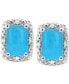 ფოტო #3 პროდუქტის Onyx & Diamond Accent Rectangle Stud Earrings in Sterling Silver (Also in Turquoise & Labradorite)