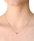 White Topaz Solitaire Pendant Necklace in 14k Gold, 16" + 2" extender