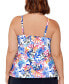 Фото #2 товара Plus Size Printed Tiered Tankini Top, Created for Macy's