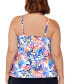 ფოტო #2 პროდუქტის Plus Size Printed Tiered Tankini Top, Created for Macy's