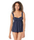 Фото #1 товара Michael Kors Solids Underwire Baby Doll Tankini New Navy Size MD
