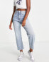 Monki Zami straight leg jeans in bleach wash