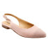 Trotters Halsey T2123-727 Womens Pink Wide Leather Slingback Flats Shoes