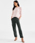 Фото #7 товара Petite Straight-Leg Cargo Ankle Pants, Created for Macy's