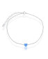 ფოტო #1 პროდუქტის Sterling Silver Blue Opal Heart Anklet