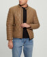 Фото #4 товара Men's Stretch Faux Leather Jacket