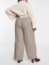 Yours wide leg tailored trousers in beige check