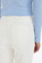 Фото #6 товара Culotte Yüksek Bel Paça Ucu Kesik Bilek Boy Beyaz Jean Pantolon B5012ax24sm