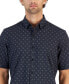 Фото #3 товара Men's Alfatech Geometric Dot Stretch Button-Up Short-Sleeve Shirt, Created for Macy's