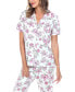 ფოტო #3 პროდუქტის Women's Short Sleeve Pants Tropical Pajama Set, 2-Piece
