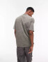 Фото #4 товара Topman oversized fit t-shirt with distressed Berlin print in washed khaki