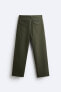 Textured cotton trousers