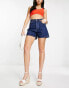 & Other Stories Forever raw denim shorts in dark blue