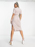 Nike Essential mini swoosh midi dress in taupe