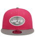 Фото #2 товара Men's Pink, Gray New York Jets 2-Tone Color Pack 9FIFTY Snapback Hat