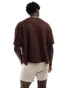 ASOS DESIGN boxy oversized t-shirt in brown crochet