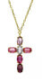 Фото #1 товара Gold-plated women´s necklace Cross with Harmony crystals A4691-11DG