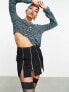 Фото #1 товара COLLUSION zip detail mini skirt in black