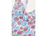 Фото #3 товара J.Crew 247669 Womens Floral Ruffle One-Piece Swimsuit White/Blue Multi Size 12