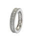 Suzy Levian Sterling Silver Princess Cut Cubic Zirconia Eternity Band Ring